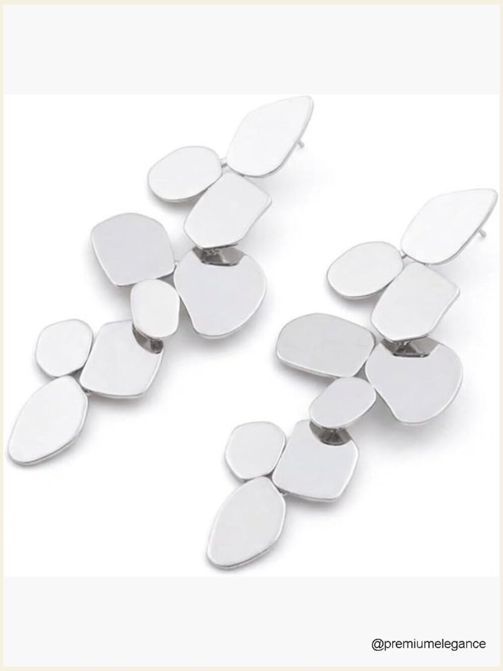 Silver Geometric Drop Dangle Earrings Statement Fashion Jewelry Lightweight